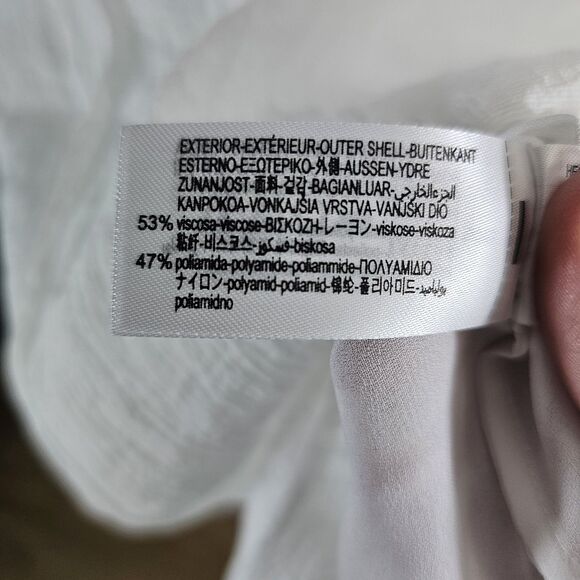 Zara Women Semi Sheer Midi Skirt Oyster White Size XS Elastic Waist - Picture 10 of 10